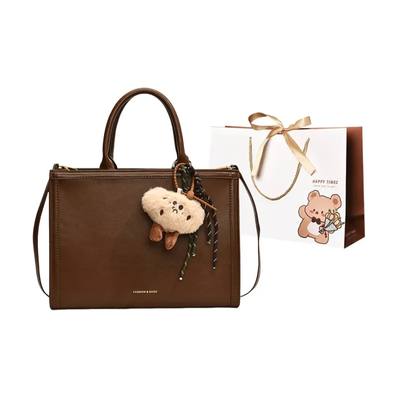 ERANGBEAR PU Tote Bag Shopping Bag Crossbody Handbag Women's Multicolor-3