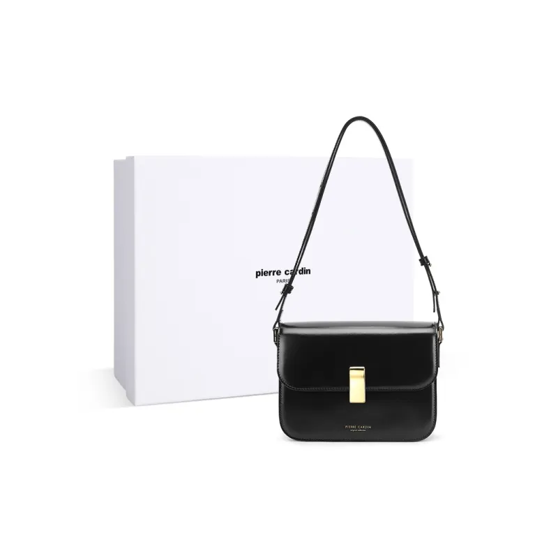 PIERRE CARDIN Classic Crossbody Bag, Shoulder Bag Women's Black/Brown/Ecru-0