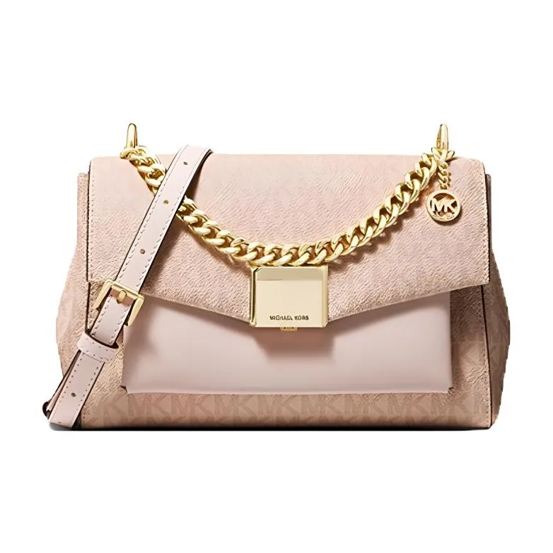 MICHAEL KORS Lita Canvas With Leather Shoulder Bag Crossbody Bag Medium Size Women's Ballet Pink-0