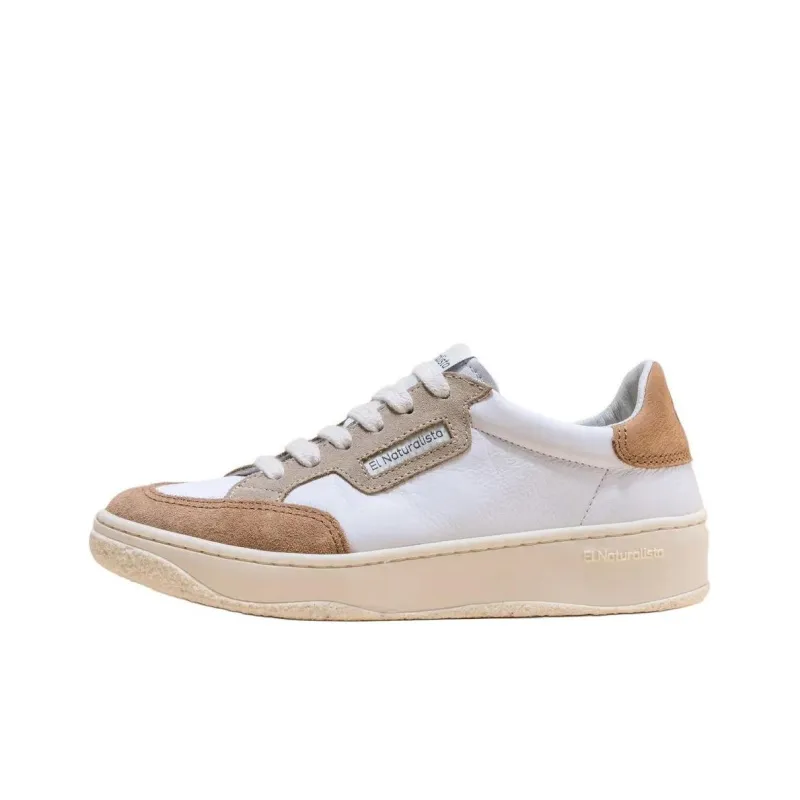 El Naturalista Tierra Low-Top Skateboard Shoes Unisex White Brown-0