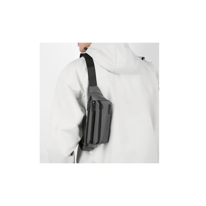 Yalu Nylon Fabric Crossbody Bag Regular Men's Gray/Black/Dark Blue-1