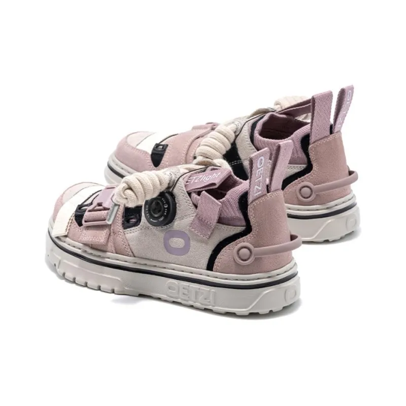 OETZI Ultra light Series 1 Skateboard Shoes Unisex Low Top Pink Gray-2