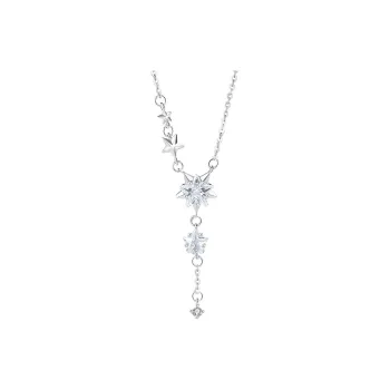 Happy Tide 925 Sterling Silver Necklaces Women's White Gold