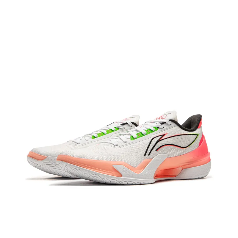 LiNing Knife 5 Slip Resistant Rebound Coverage Low Top Performance Basketball Shoes Men's Pink White-2