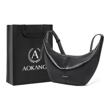 AOKANG Cow Leather Croissant Bag, Shoulder Bag, Dumpling Bag, Shoulder Bag, Crossbody Bag Large Size Women's Multicolor