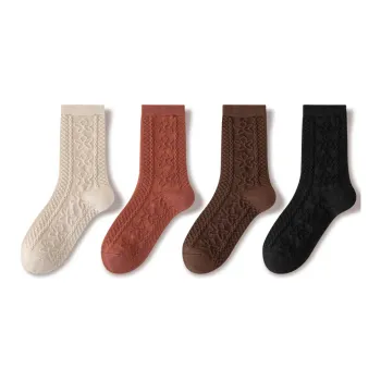 JIAZINI Mid Calf Socks Women's 4 Pack