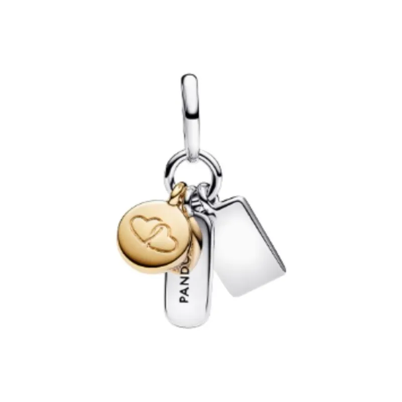 Pandora 925 Sterling Silver Pendants Women's Silver/Gold-1