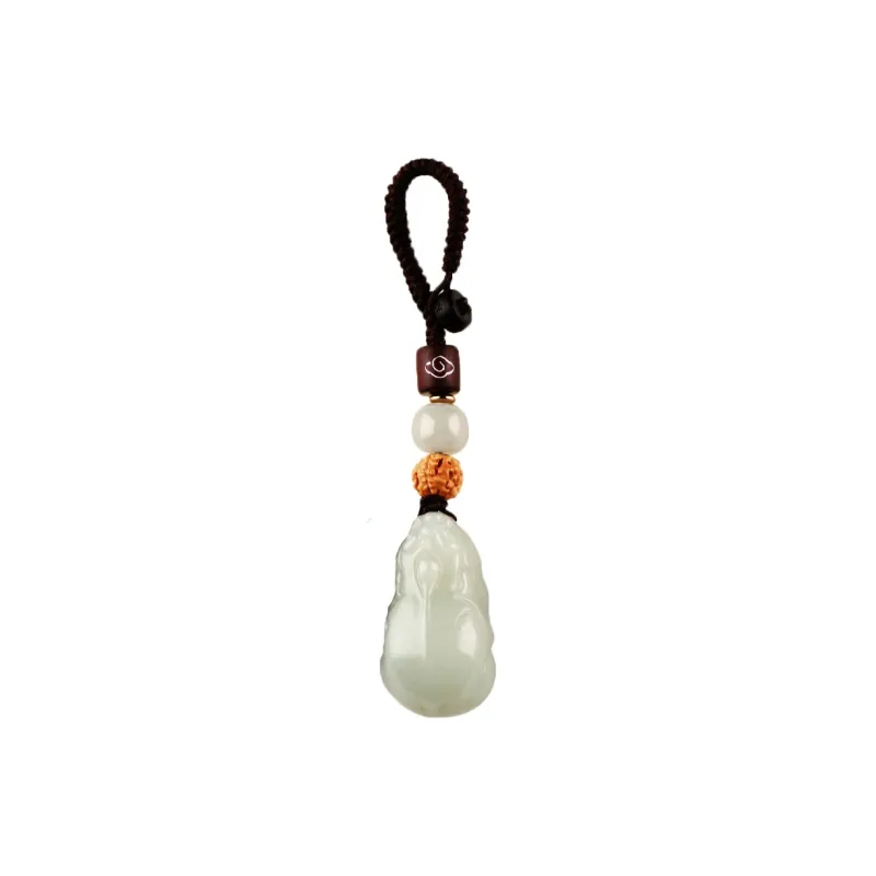 AQI Keychains Pale Greenish White Jade Unisex-6