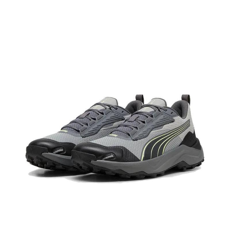 PUMA Obstruct Profoam Abrasion Resistant Slip Resistant Low Top Trail Running Shoes Men's Gray Black-2