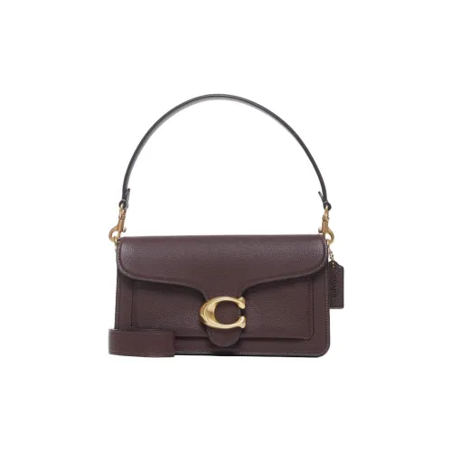 COACH Tabby Leather Shoulder Bag Portable Crossbody Bag Shoulder Bag Medium Size Women's Maple Brown
