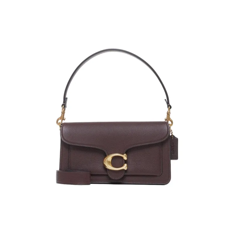 COACH Tabby Leather Shoulder Bag Portable Crossbody Bag Shoulder Bag Medium Size Women's Maple Brown-0