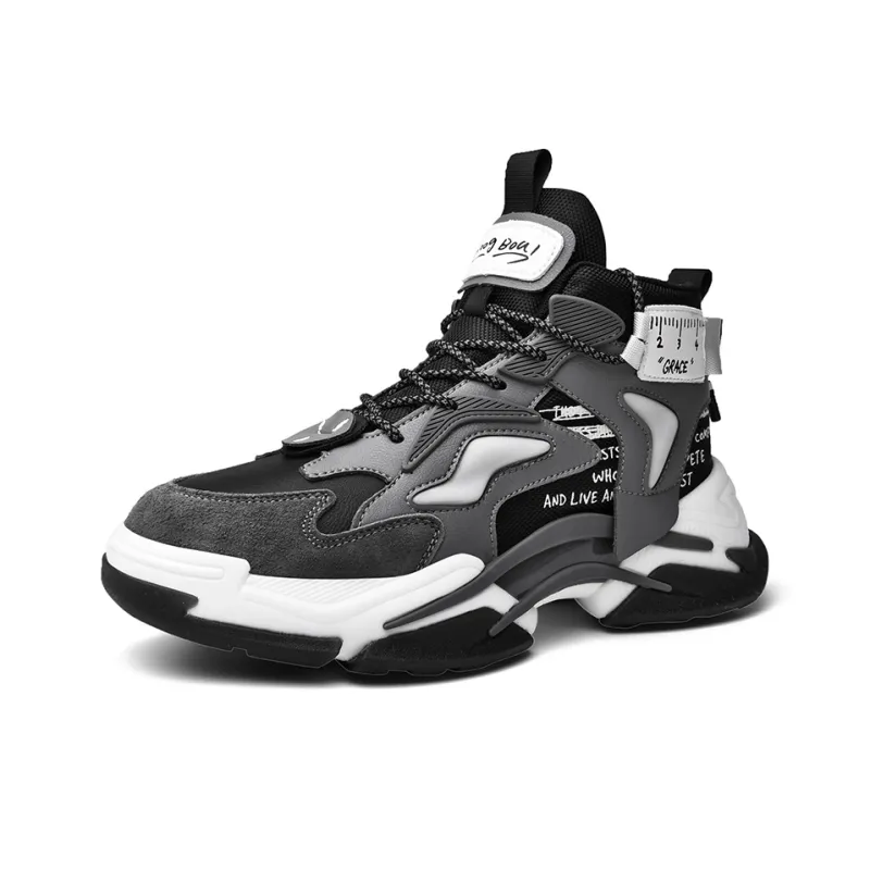 AMICNIEGD Height Increasing Slip Resistant High Top Chunky Sneakers Men's-6