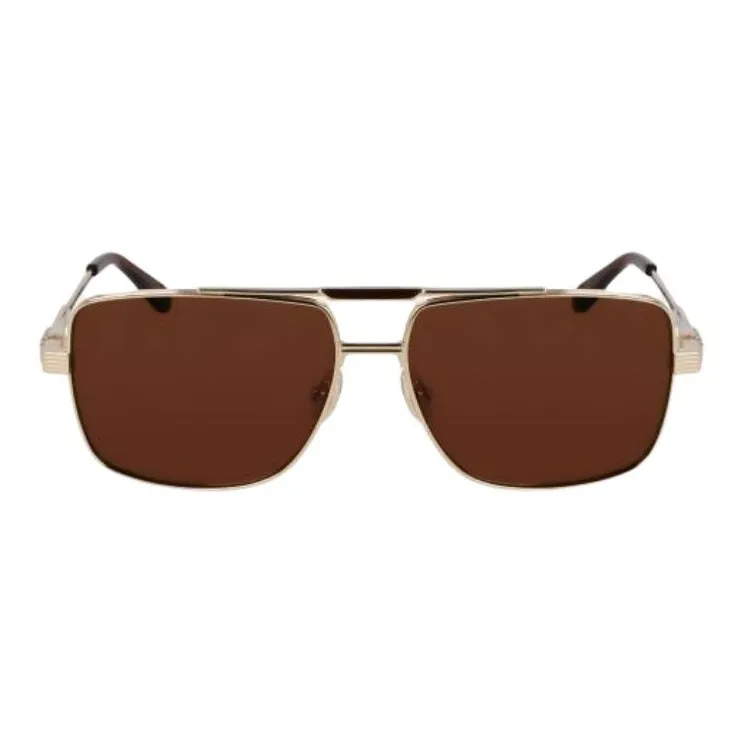 FERRAGAMO Titanium Aviator Sunglasses Men's Gold-1