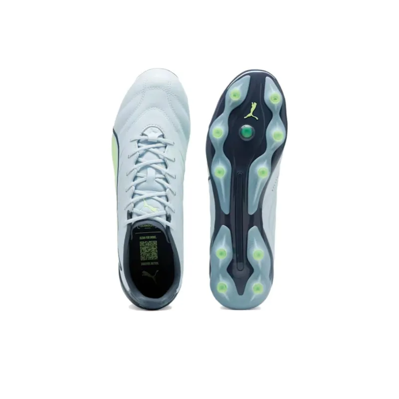 PUMA King Pro Anti Slip Wear Resistant Soccer Shoes Unisex Gray Green-3