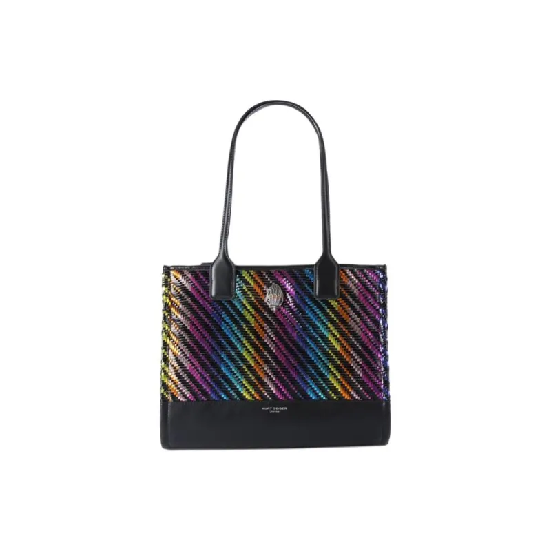 Kurt Geiger London Leather Tote Bag Shopping Bag Handbag Small Size Women's Black-0