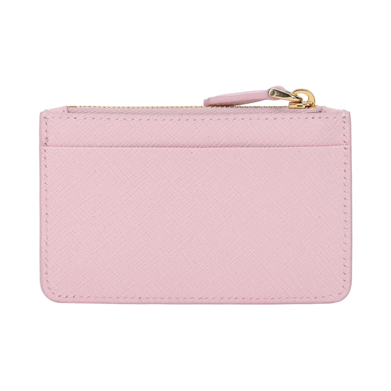 PRADA Saffiano Leather Card Holder Women's Pink-4