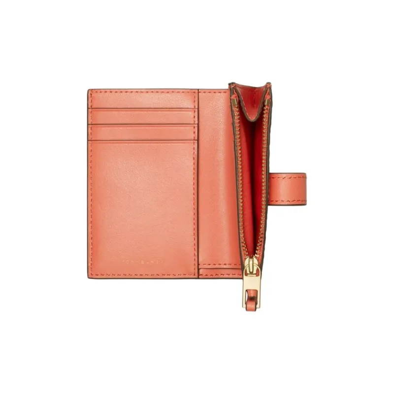 TORY BURCH T Monogram Leather Wallet Women's Coral Pink-2
