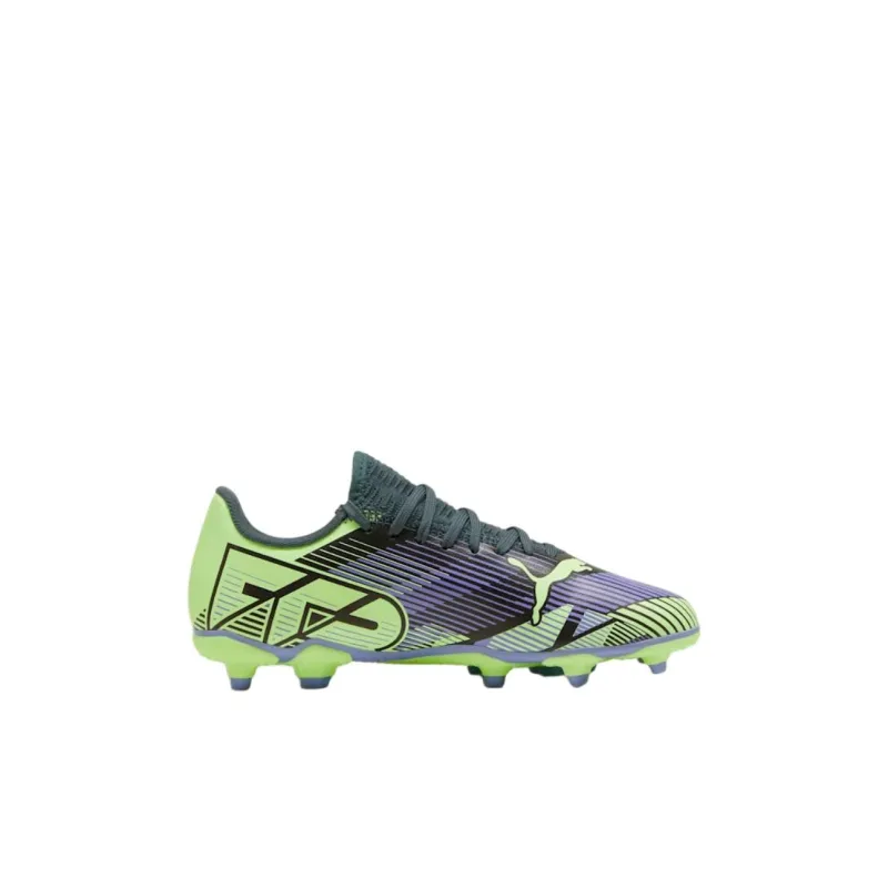 PUMA FUTURE 7 PLAY Anti Slip Wear Resistant Low Top Kids' Soccer Shoes Gray Purple Green Kids'-1