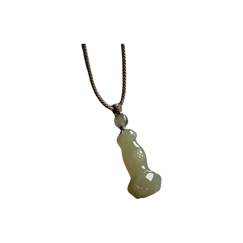 Andaozi Hetian Jade Necklaces Pale Greenish White Jade Unisex-0