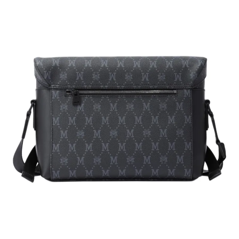 FION Mountain And Sea Journey Series Artificial Leather Crossbody Bag Men's Classic Black-5