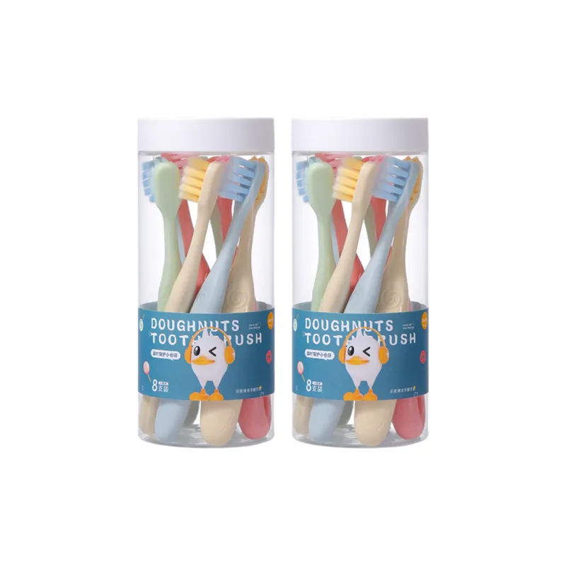 CHENYISHENG Kids Soft Fur Toothbrushes Interdental Cleaning Tongue Scraping Gum Massage 8 Pieces Per Barrel-2