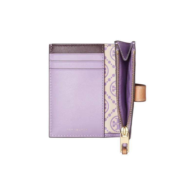 TORY BURCH T Monogram Leather Wallet Women's Lilac-3