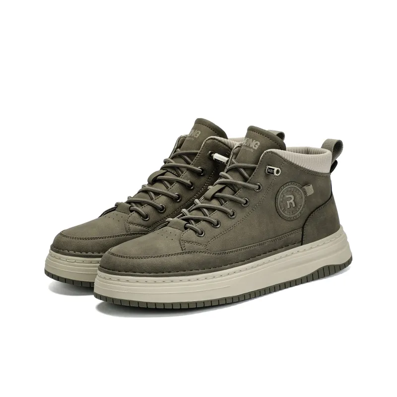 RED DRAGONFLY High Top Shoes Warm And Lightweight High Top Casual Shoes Men's Black/Khaki-10