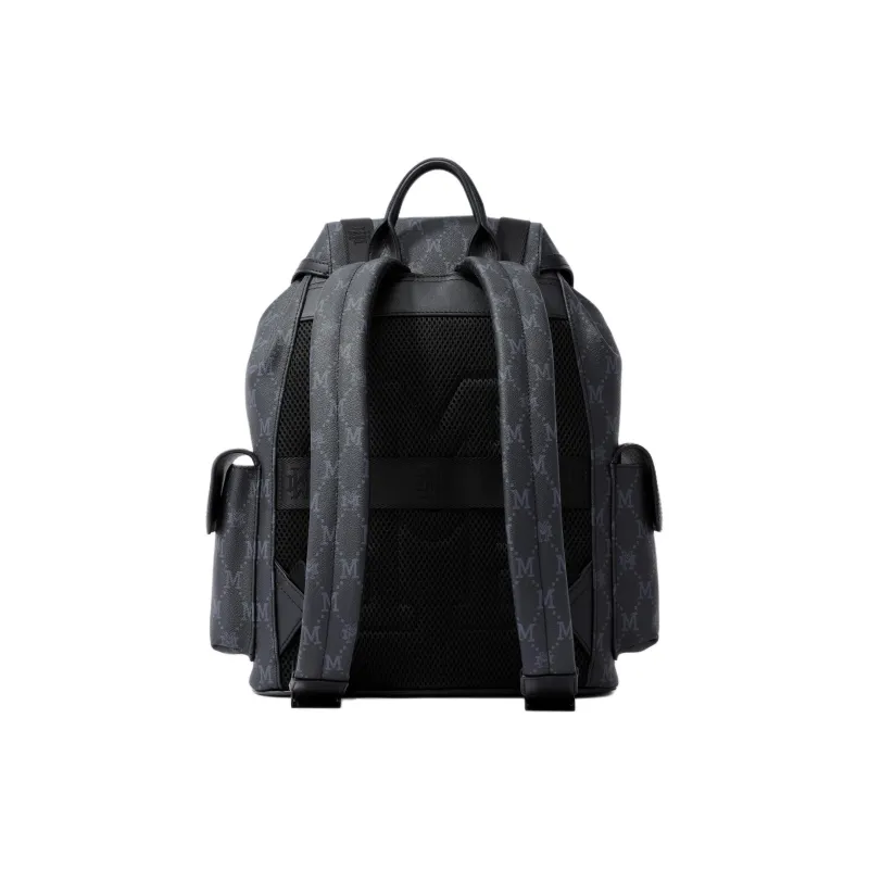 FION Mountain And Sea Journey Series Artificial Leather Backpack Regular Men's Classic Black-3