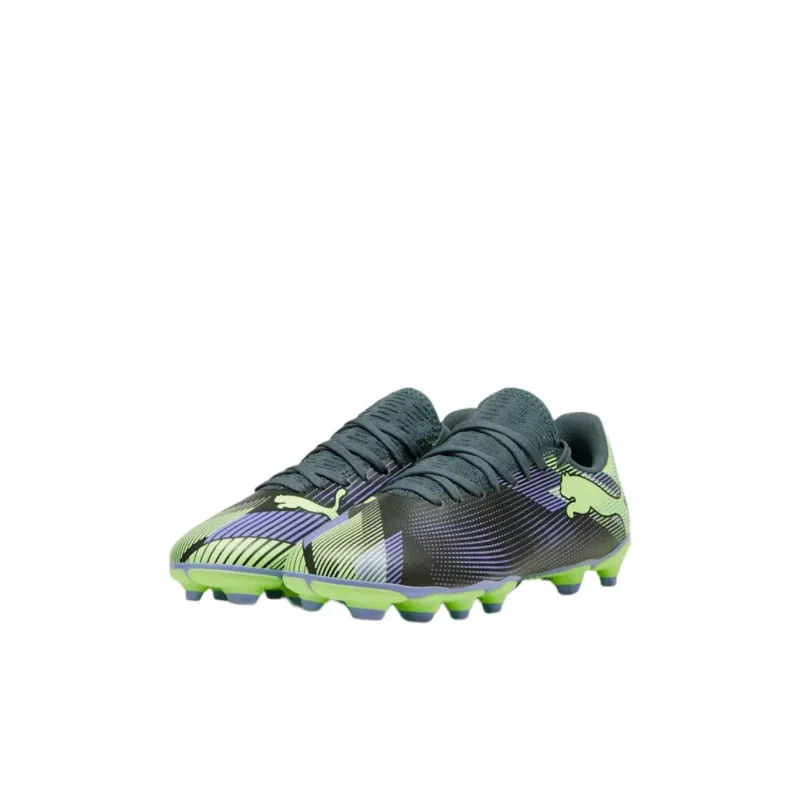 PUMA FUTURE 7 PLAY Anti Slip Wear Resistant Low Top Kids' Soccer Shoes Gray Purple Green Kids'-2