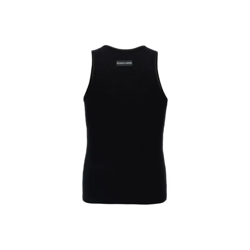 Marine Serre Moon Logo Embroidered Ribbed Tank Top-1