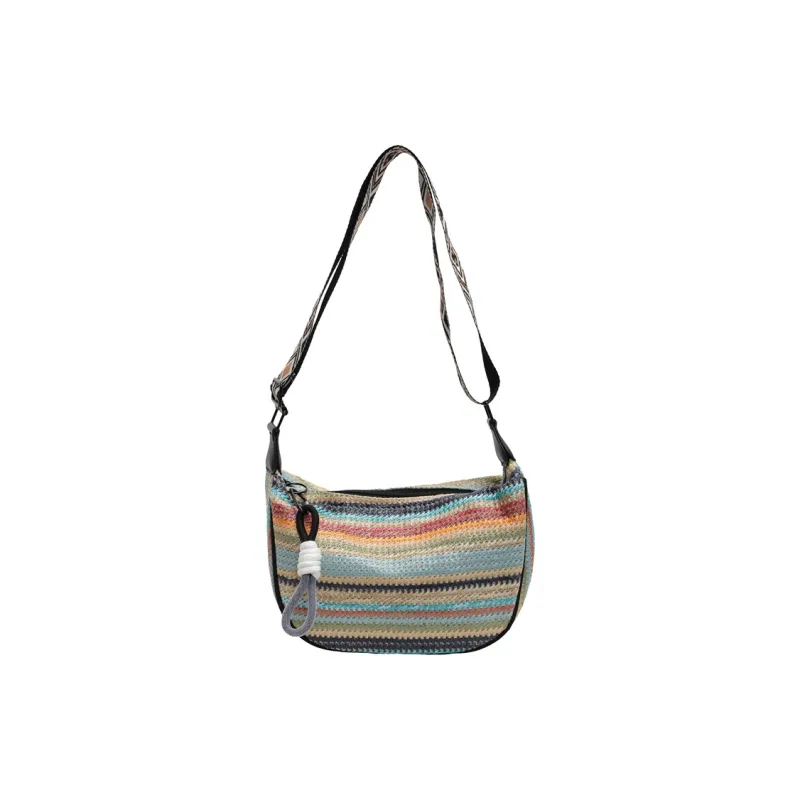 Yalu Fabric Handbag, Crossbody Bag, Shoulder Bag Regular Women's Pearl Black/Pearl White/Black/White-8