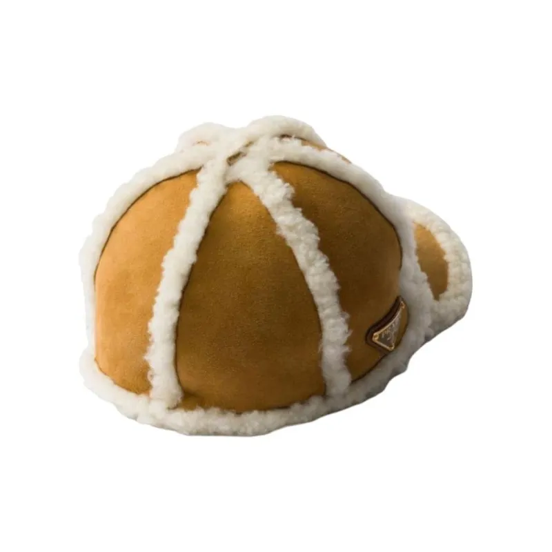 PRADA Shearling Baseball Cap-2