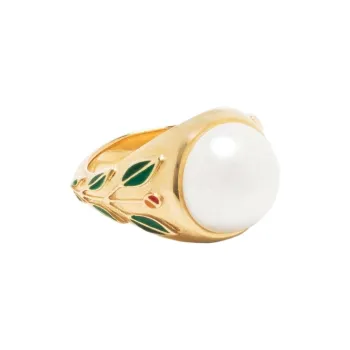 CASABLANCA Faux pearl Signet Ring