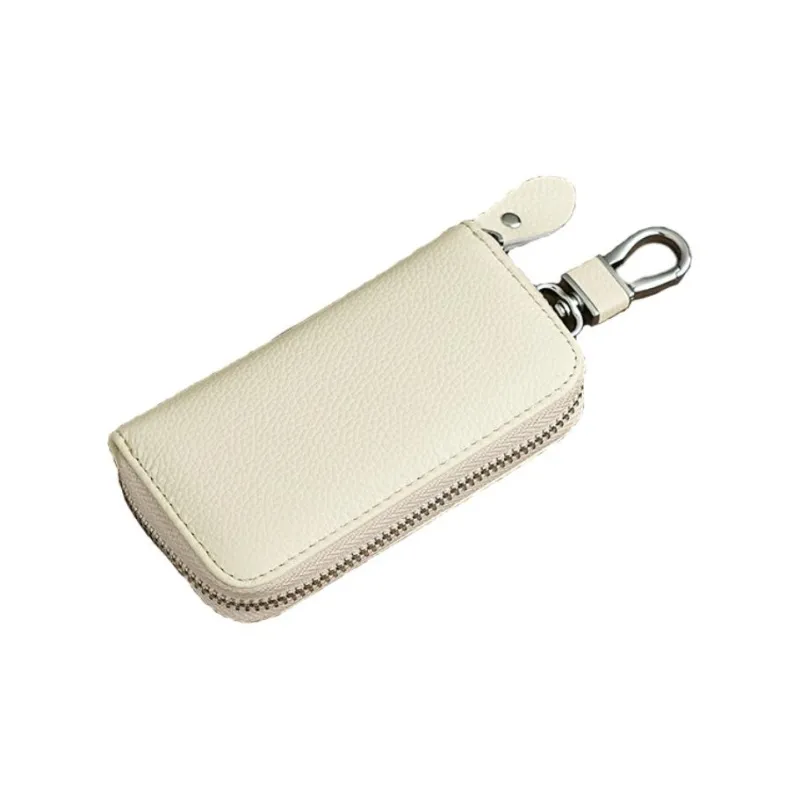 OUZIHUANG Cow Leather Key Pouch Regular Men's Black/Brown/Light Blue/Gray/Ecru-5