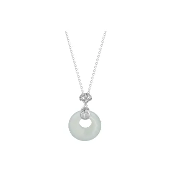 LAOYINJIANG Hetian Jade Necklaces Pale Greenish White Jade Women's