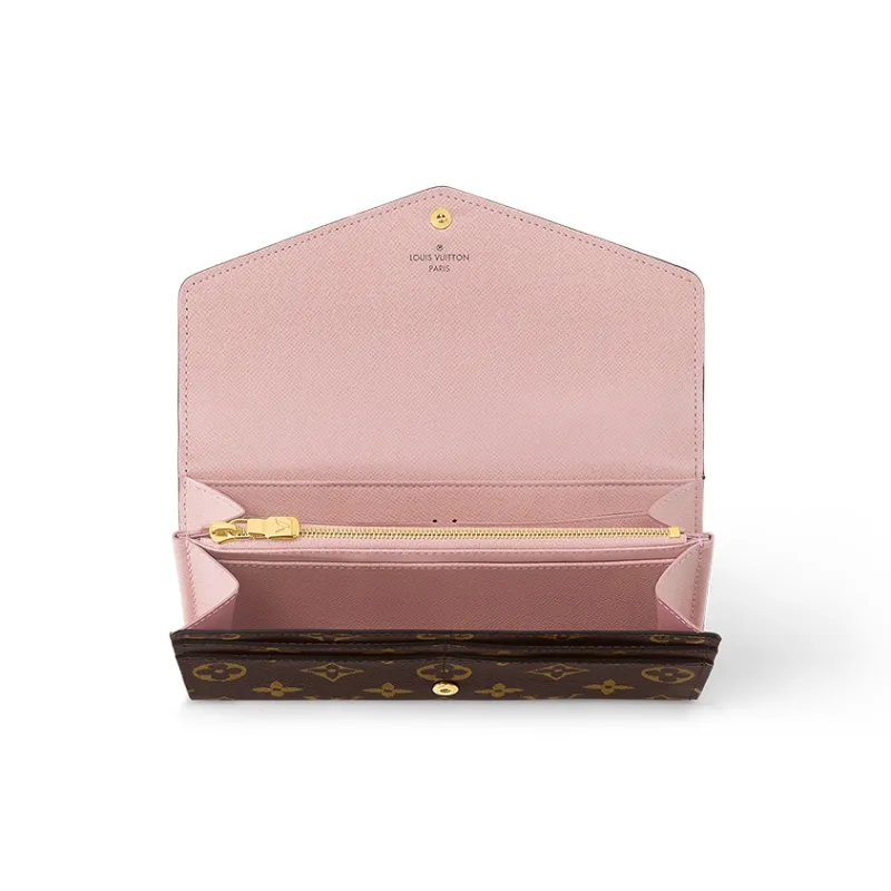 LOUIS VUITTON Sarah Wallet Monogram Rose Ballerine-3