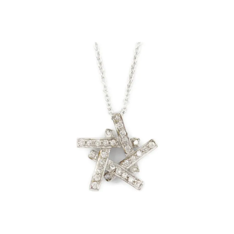 TIFFANY & CO. X Frank Gehry 2010s 18kt White Gold Axis Diamond Necklace-0