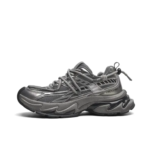 Warrior Breathable Lightweight Height Increasing Low Top Chunky Sneakers Mens Gray