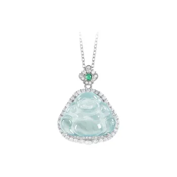 Green Craftsman Ice Type Jadeite Necklaces Women's
