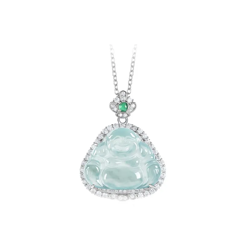 Green Craftsman Ice Type Jadeite Necklaces Women's-0