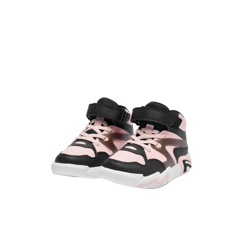 QIAODAN Anti Slip Wear Resistant High Top Kids' Skateboarding Shoes Black Pink Children Aged 3 7 Years Old-2