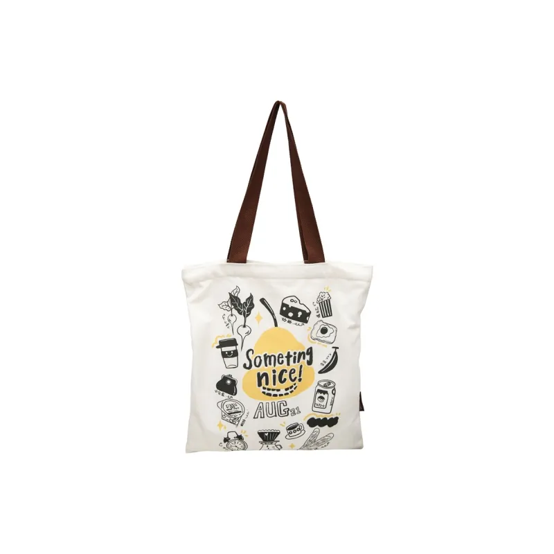 Gorora Canvas Tote Handbag, Shoulder Bag Regular Women's White-10