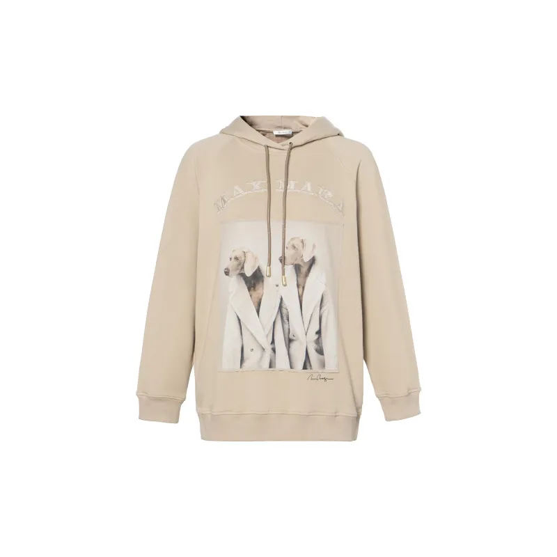 MaxMara Wegman Graphic-print Cotton Hoodie-1