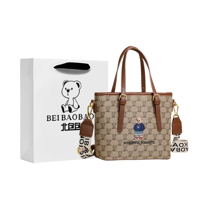 North Pack Canvas Bag, Tote Bag, Shoulder Bag Women's Ecru/Khaki-3