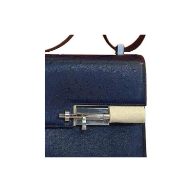 HERMES Verrou Ostrich Leather Shoulder Bag Crossbody Bag Women's Blue-2