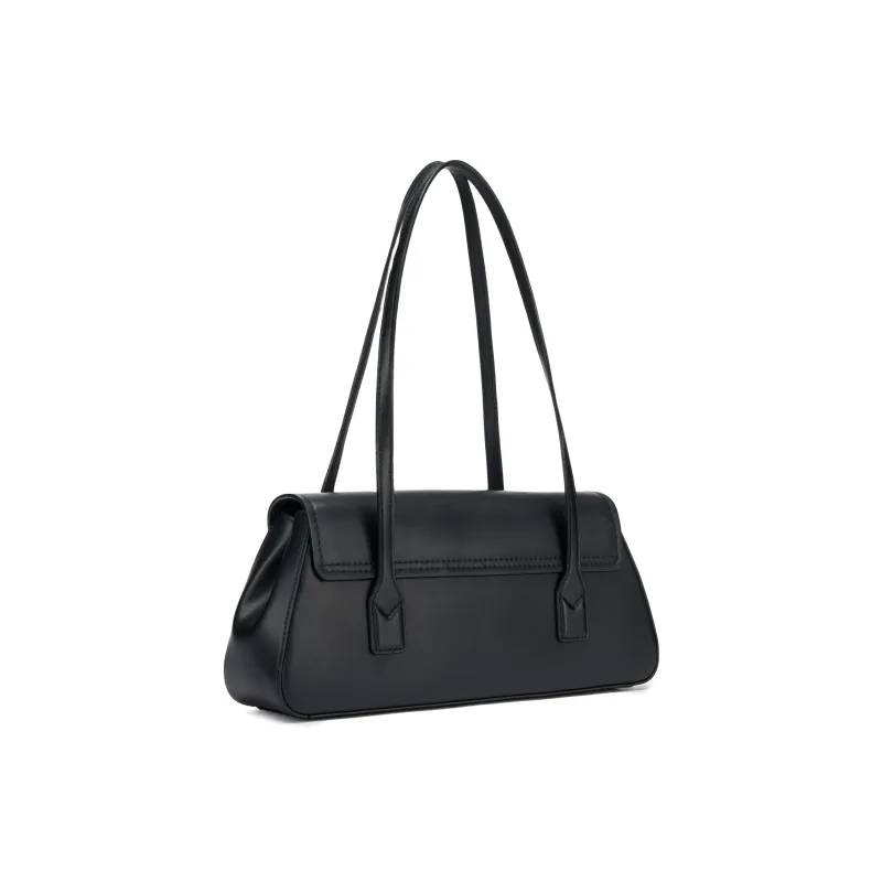MICHAEL KORS Cow Split Leather Shoulder Bag Medium Size Women's Black/Milk White-6