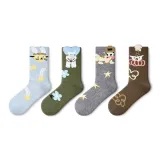 [Wool Socks/Crown]Healing Cartoon B Set-4 Pack