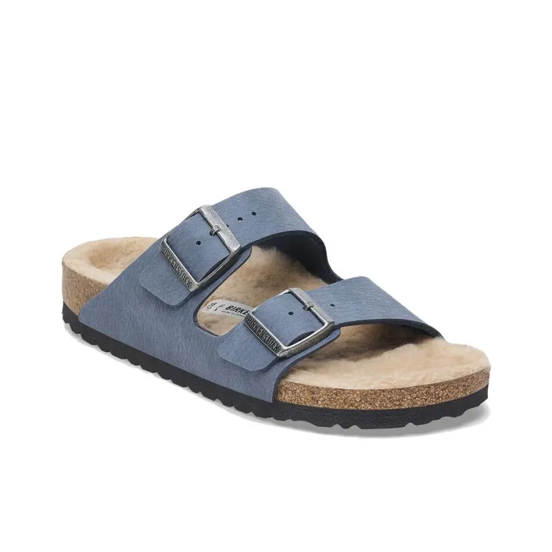 Birkenstock Arizona Shearling EVA Slip-Resistant Slide Slippers Unisex Blue Regular-2