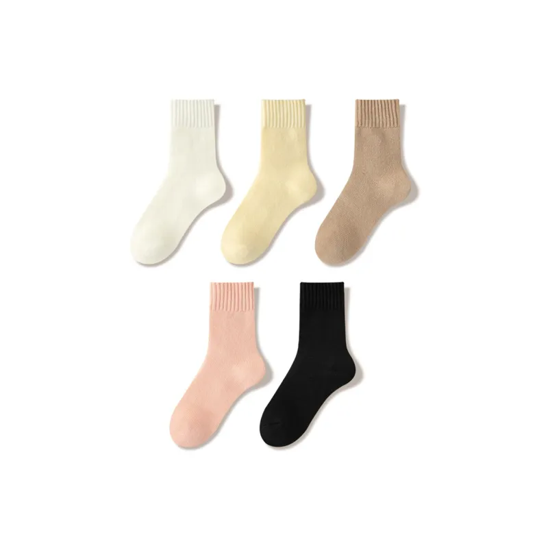 JIAZINI Mid Calf Socks Women's 5 Pack-5