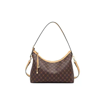 MashaLanti PVC And Synthetic Leather HOBO Bag Crossbody Bag Shoulder Bag Regular Women's Dark Brown
